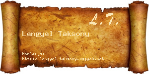 Lengyel Taksony névjegykártya
